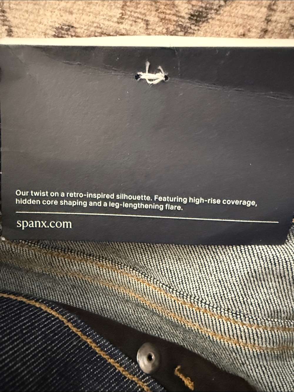 SPANX Dark Raw Indigo Pull On Flare Jeans - Picture 7 of 9